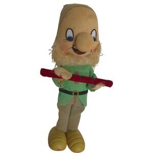 Vintage Mid Century Christmas Holiday Elf Flute Player 8" READ